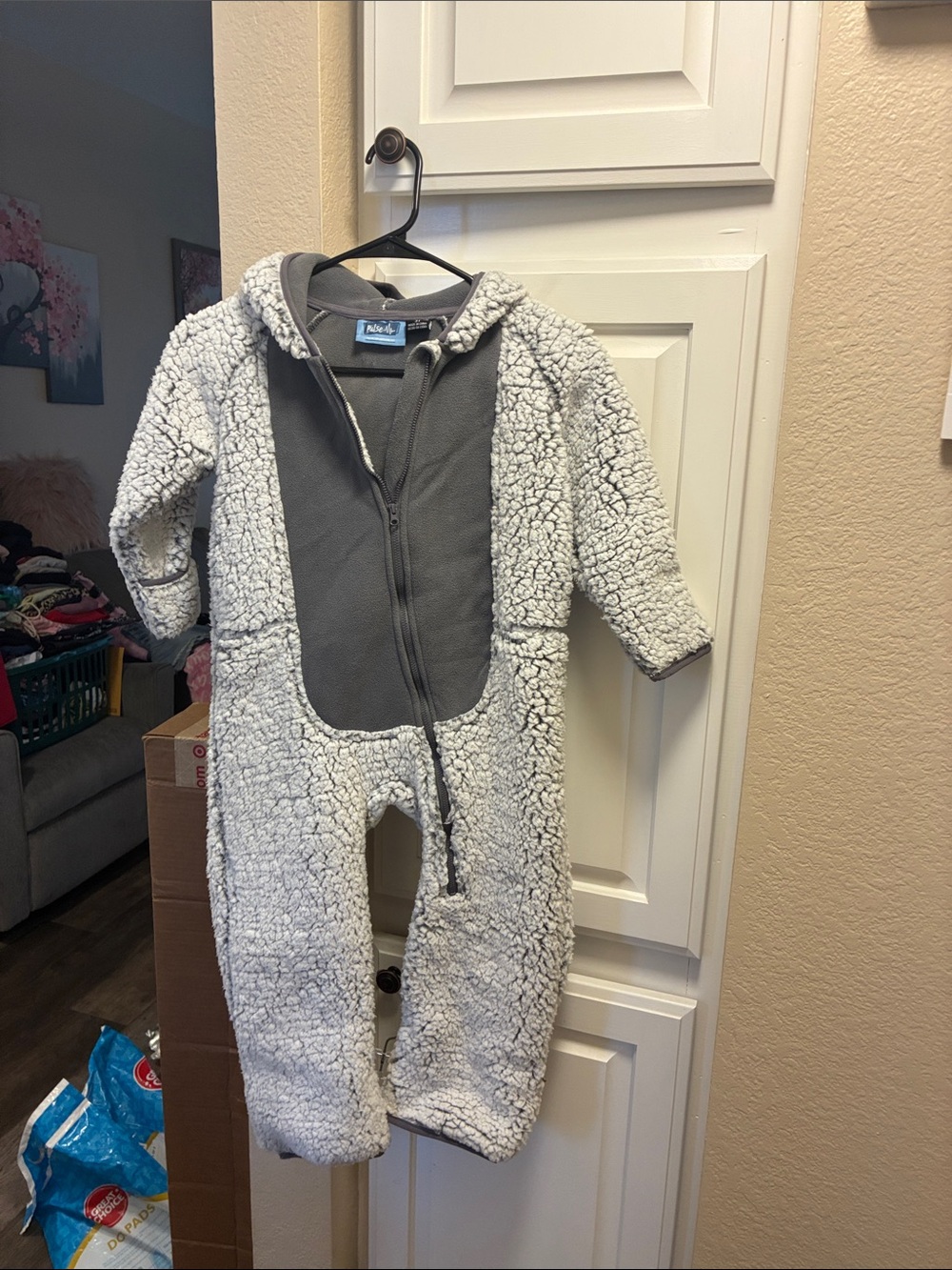 Toddler Pulse Sherpa One-Piece grey snowsuit